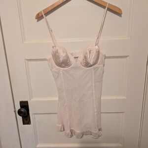 Expressions by California Dynasty Vintage Lingerie Medium Blush Ivory Babydoll